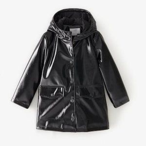 Zara Girls Black Raincoat - Size 10 years